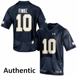 Mens Chris Finke Navy Blue University of Notre Dame #10 Authentic Stitch Jersey