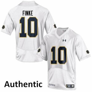 Men Chris Finke White University of Notre Dame #10 Authentic Stitch Jersey