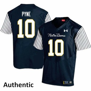 Mens Drew Pyne Navy Blue UND #10 Alternate Authentic NCAA Jersey