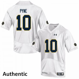 Mens Drew Pyne White UND #10 Authentic NCAA Jerseys