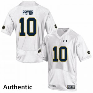 Mens Isaiah Pryor White UND #10 Authentic Official Jerseys