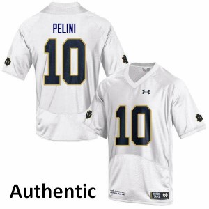Men's Patrick Pelini White Notre Dame #10 Authentic NCAA Jersey
