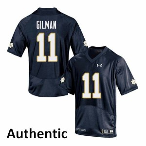 Mens Alohi Gilman Navy UND #11 Authentic Official Jersey