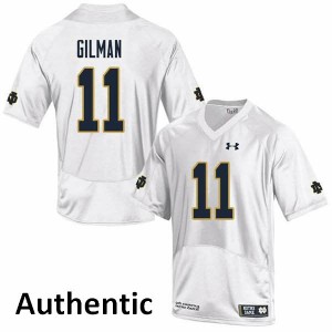 Men's Alohi Gilman White University of Notre Dame #11 Authentic NCAA Jerseys