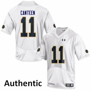 Men's Freddy Canteen White University of Notre Dame #11 Authentic NCAA Jerseys