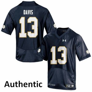 Men Avery Davis Navy UND #13 Authentic Football Jersey