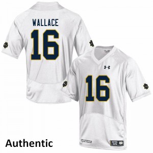 Men KJ Wallace White UND #16 Authentic Alumni Jersey