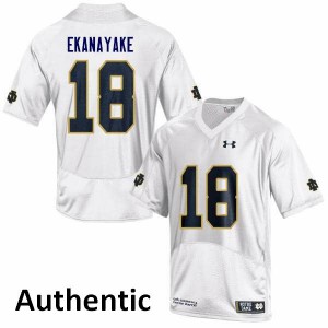 Men Cameron Ekanayake White University of Notre Dame #18 Authentic Stitched Jerseys