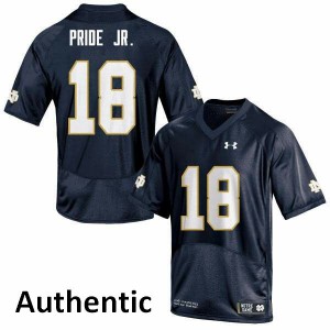 Men's Troy Pride Jr. Navy Notre Dame #18 Authentic Player Jerseys