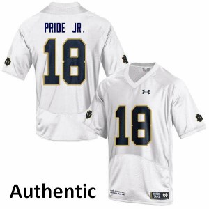 Mens Troy Pride Jr. White Notre Dame Fighting Irish #18 Authentic College Jerseys