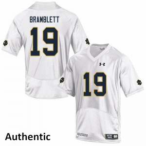 Men's Jay Bramblett White Notre Dame #19 Authentic Stitch Jerseys
