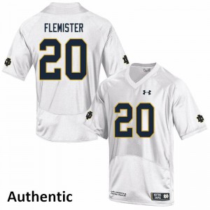 Mens C'Bo Flemister White University of Notre Dame #20 Authentic Player Jerseys