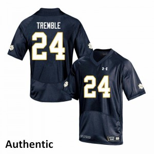 Mens Tommy Tremble Navy Notre Dame #24 Authentic NCAA Jerseys