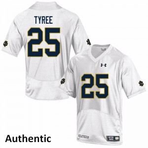 Mens Chris Tyree White Notre Dame #25 Authentic High School Jerseys
