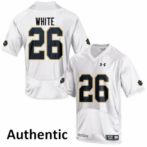 Men's Ashton White White Notre Dame #26 Authentic NCAA Jerseys