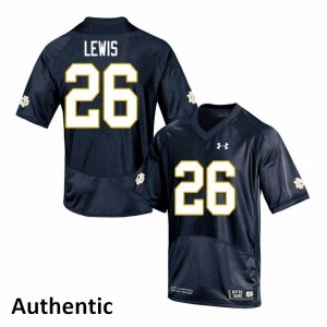 Mens Clarence Lewis Navy University of Notre Dame #26 Authentic Stitched Jerseys