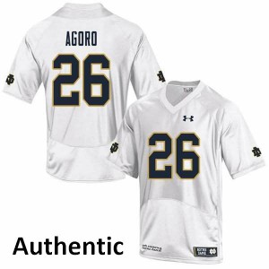 Men Temitope Agoro White University of Notre Dame #26 Authentic College Jersey