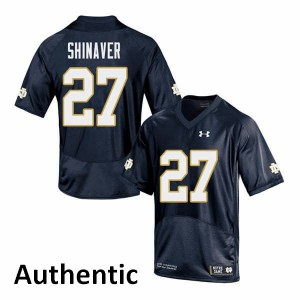 Men Arion Shinaver Navy Notre Dame Fighting Irish #27 Authentic Stitched Jerseys