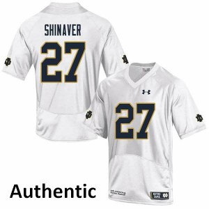 Men Arion Shinaver White UND #27 Authentic Embroidery Jerseys