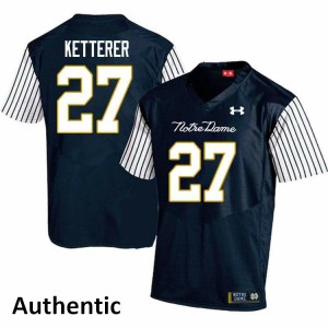 Men's Chase Ketterer Navy Blue University of Notre Dame #27 Alternate Authentic Stitched Jersey