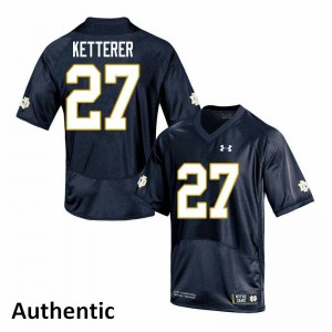 Men's Chase Ketterer Navy Notre Dame #27 Authentic NCAA Jerseys