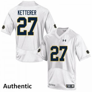 Men Chase Ketterer White UND #27 Authentic Stitch Jerseys