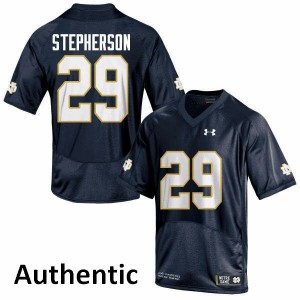 Mens Kevin Stepherson Navy Blue Fighting Irish #29 Authentic Embroidery Jerseys