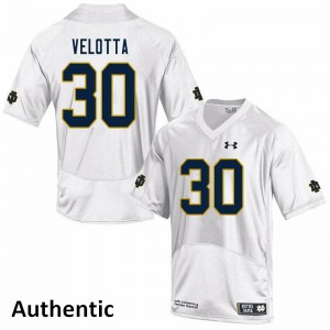 Mens Chris Velotta White UND #30 Authentic Official Jerseys