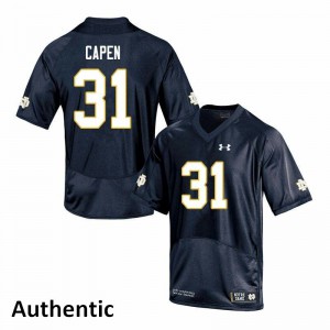 Men's Cole Capen Navy UND #31 Authentic Player Jerseys
