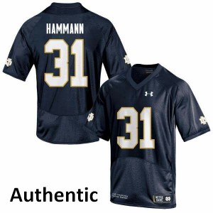 Mens Grant Hammann Navy UND #31 Authentic Player Jersey