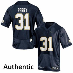 Men's Spencer Perry Navy Blue UND #31 Authentic Player Jersey
