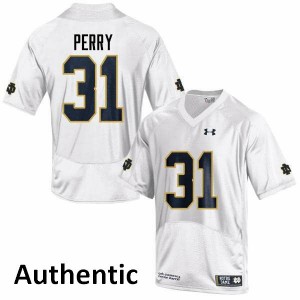Men's Spencer Perry White Notre Dame Fighting Irish #31 Authentic Embroidery Jerseys