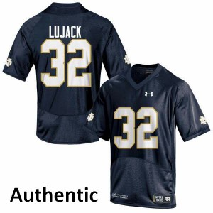 Men's Johnny Lujack Navy Blue Notre Dame #32 Authentic Stitched Jersey