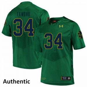 Mens Osita Ekwonu Green Irish #34 Authentic Embroidery Jerseys