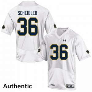 Men Eddie Scheidler White University of Notre Dame #36 Authentic Stitched Jersey