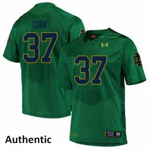 Men Henry Cook Green Notre Dame Fighting Irish #37 Authentic Embroidery Jerseys