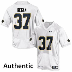 Men Robert Regan White University of Notre Dame #37 Authentic Stitched Jerseys