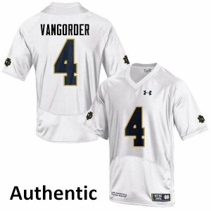 Mens Montgomery VanGorder White Notre Dame #4 Authentic Embroidery Jerseys