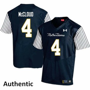 Mens Nick McCloud Navy Blue Notre Dame #4 Alternate Authentic Football Jersey