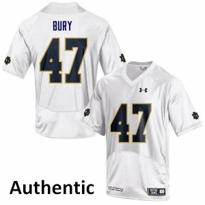 Mens Chris Bury White Irish #47 Authentic NCAA Jerseys