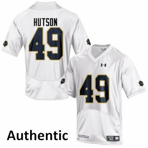 Men's Brandon Hutson White University of Notre Dame #49 Authentic Football Jersey