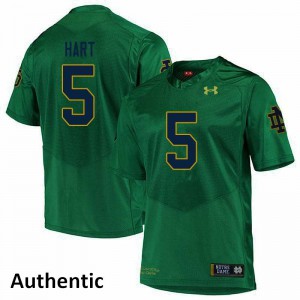 Mens Cam Hart Green Fighting Irish #5 Authentic Stitch Jersey