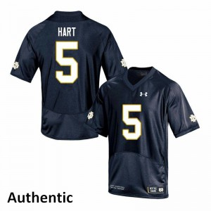 Men's Cam Hart Navy University of Notre Dame #5 Authentic Stitch Jerseys