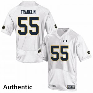 Mens Jamion Franklin White Notre Dame #55 Authentic Embroidery Jerseys