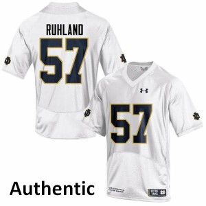Men's Trevor Ruhland White UND #57 Authentic College Jerseys