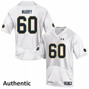 Men's Cole Mabry White UND #60 Authentic Official Jersey