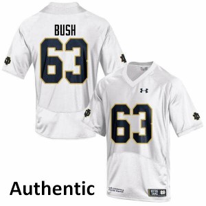 Mens Sam Bush White University of Notre Dame #63 Authentic Stitched Jersey