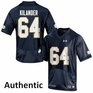 Men's Ryan Kilander Navy Blue UND #64 Authentic Stitch Jersey