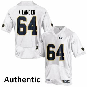 Mens Ryan Kilander White UND #64 Authentic Official Jerseys