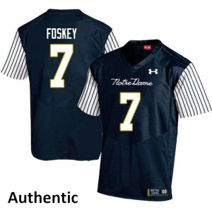 Men's Isaiah Foskey Navy Blue Notre Dame Fighting Irish #7 Alternate Authentic Stitched Jerseys